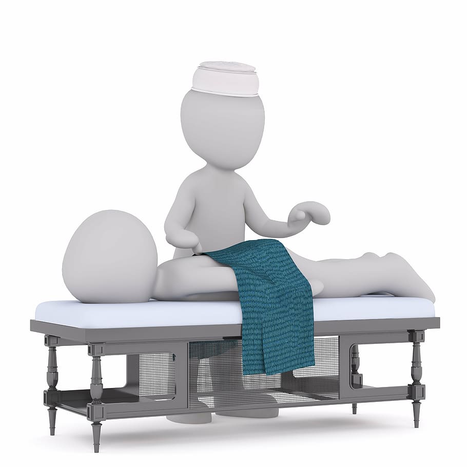 two, person stickers, performing, massage, white male, 3d model, isolated, 3d, model, full body