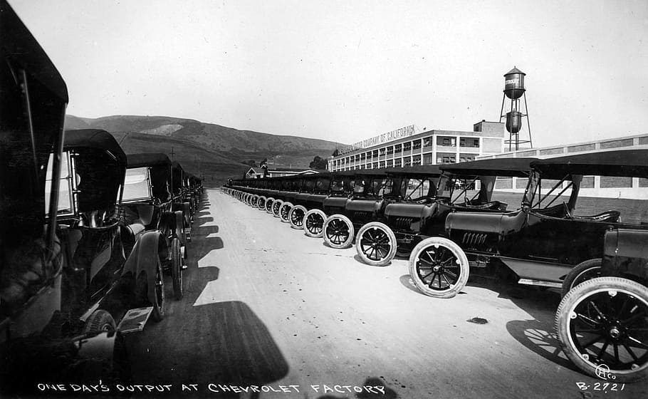 uno, día, salida, 1917 chevrolet automóviles, un día, Chevrolet, automóviles, Oakland, California, primeros automóviles