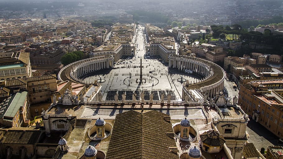st. peter's basilica, vatican city, cathedral, panorama, italy, building exterior, architecture, built structure, city, building