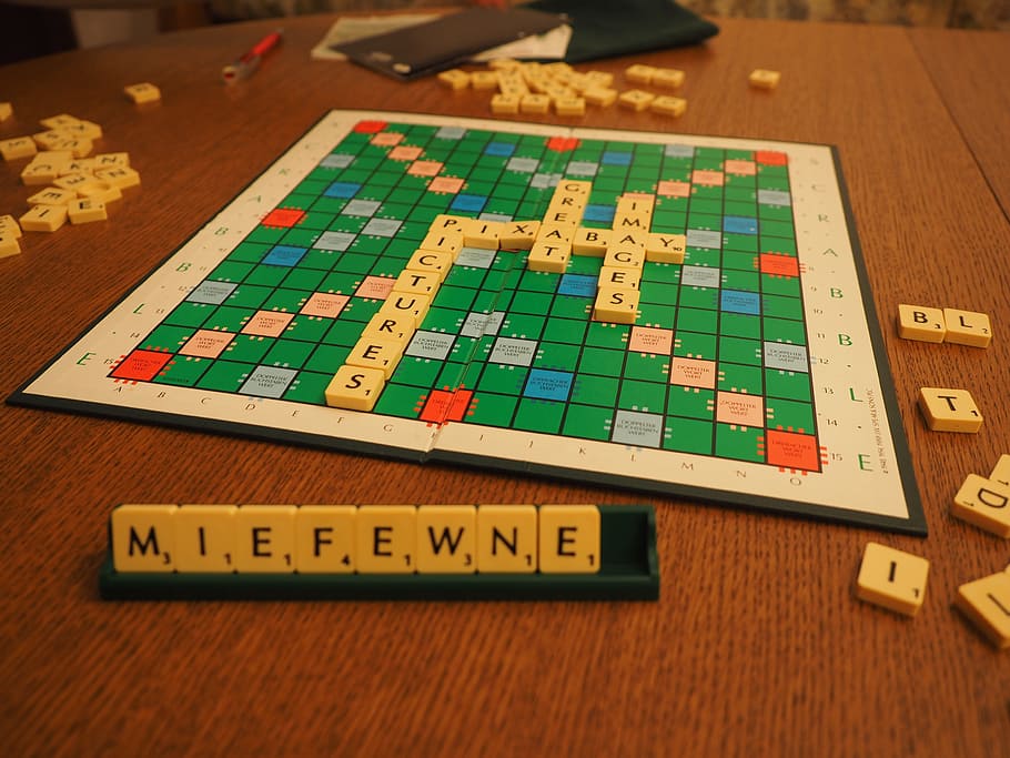 scrabble game, set, top, table, scrabble, play, board game, letters game, words game, word game