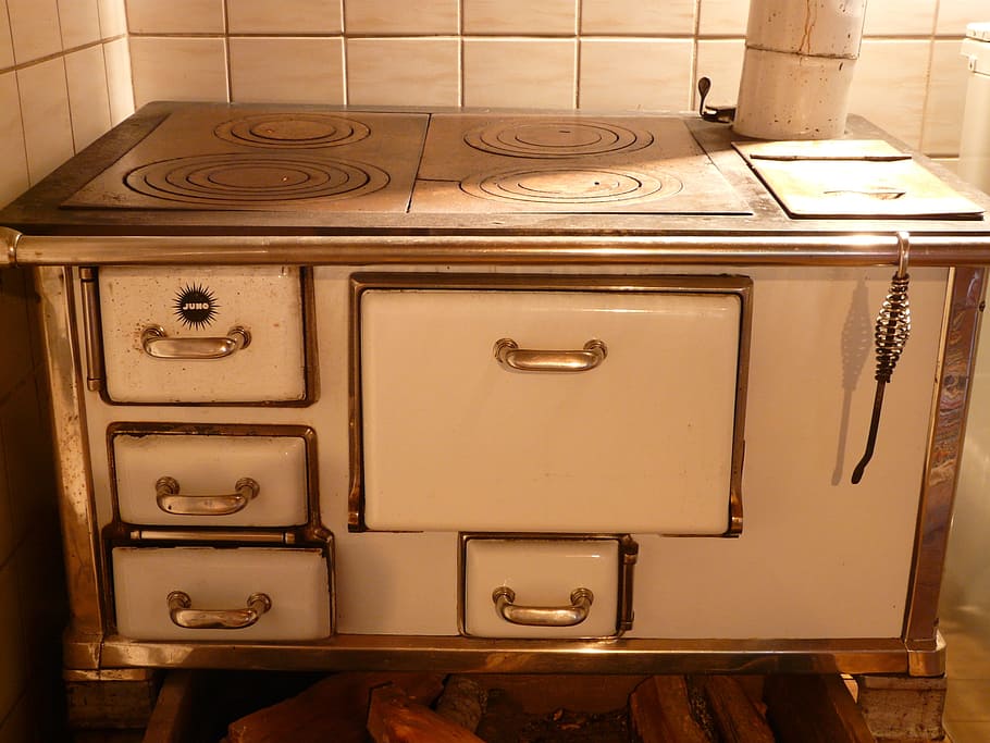 oven, stove, fireplace, doors, folding, enamel, old, white, antique, cook