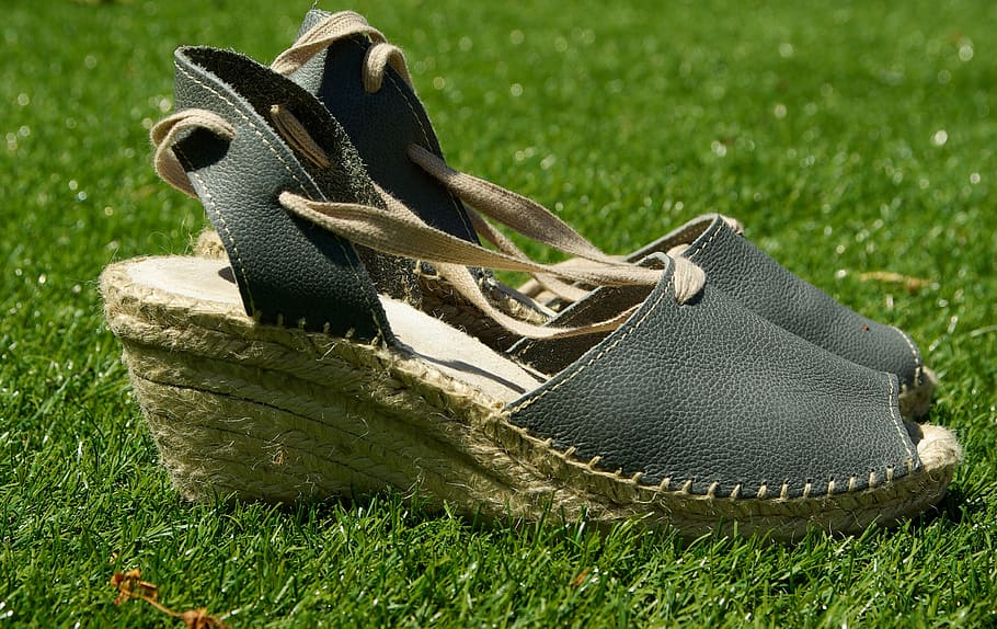 Francia, País Vasco, zapatos, zapatillas de deporte, cuerda, césped, planta, zapato, naturaleza, color verde