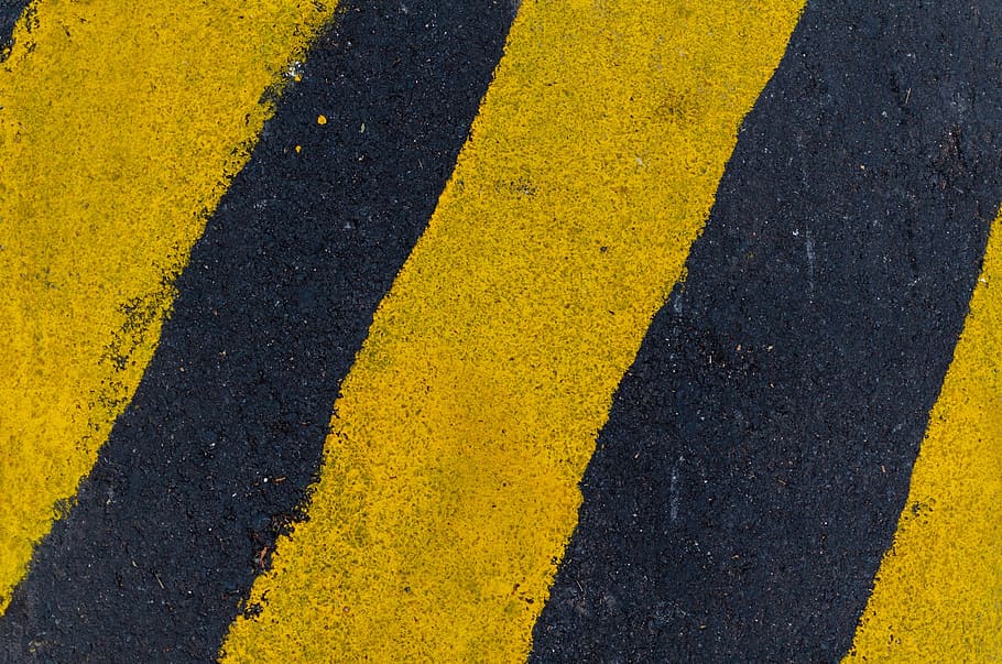 amarelo, preto, linhas, asfalto, estrada, pintura, ondulado, textura, plano de fundo, marcação rodoviária