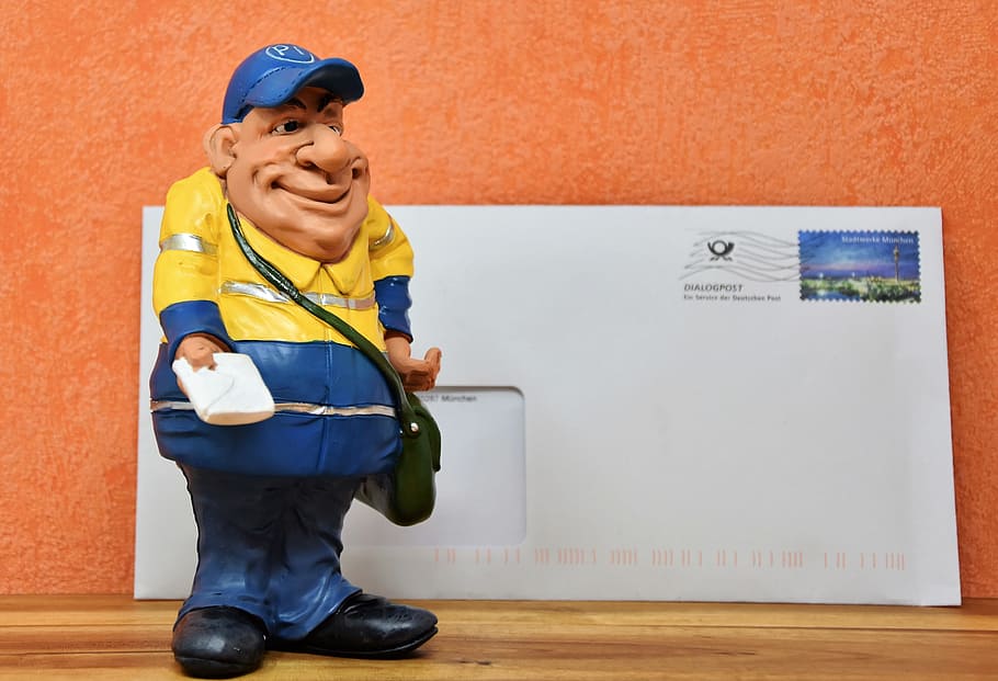 mailman figurine, mail, postman, figure, deco, decoration, letters, post, send, post letter
