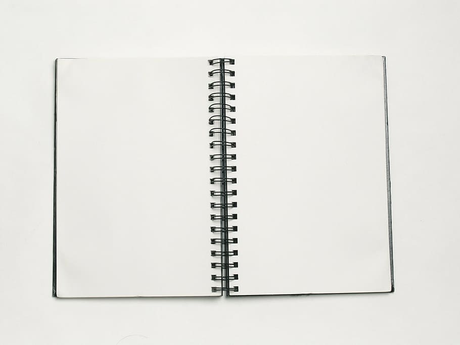 white planner page, notepad, notes, paper, blank, school, book, education, note pad, spiral notebook