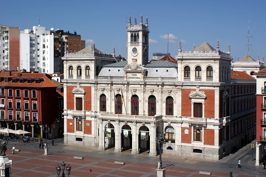 Valladolid, arquitectura, plaza, España, torre, piedra, estructura, cultura, edificio, fachada