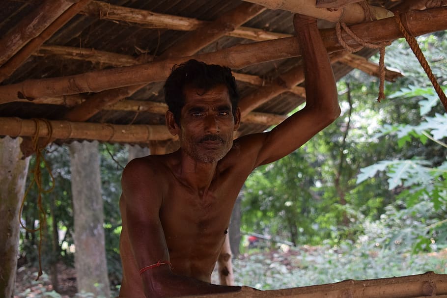 indian, india, poor, farmer, west bengal, worker, hardworking, shirtless, one person, looking at camera