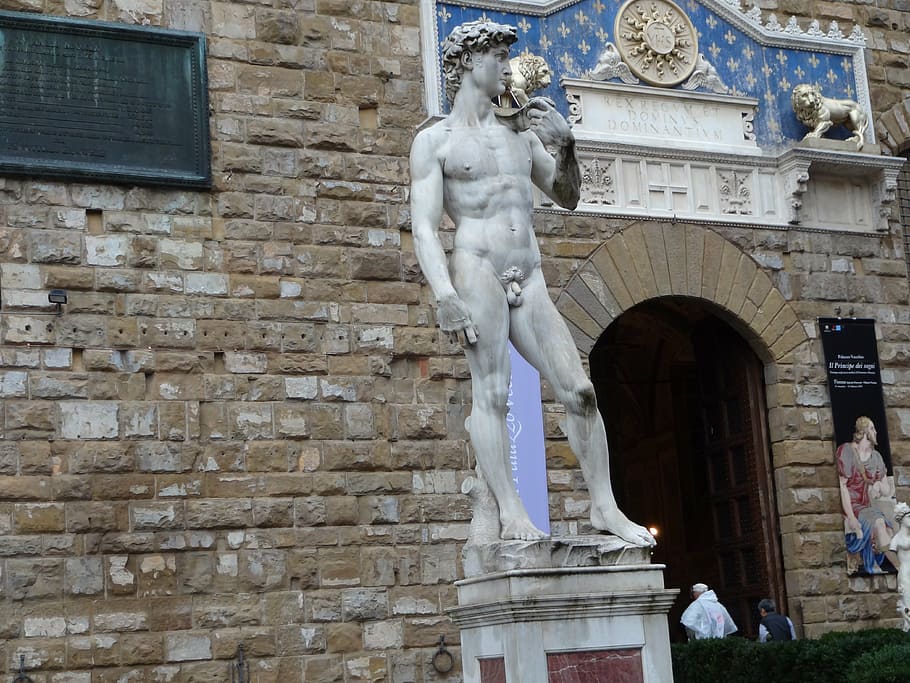 florence, italy, tuscany, david, architecture, built structure, building exterior, art and craft, sculpture, representation