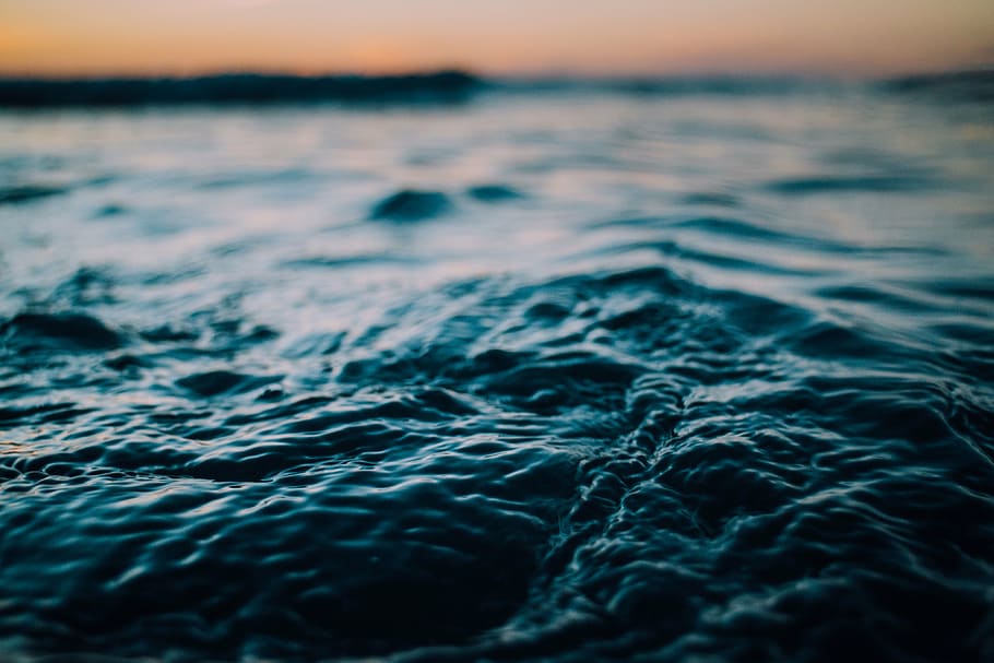 closeup, foto, air tubuh, laut, samudra, air, ombak, alam, blur, biru