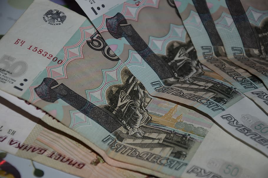 Dinheiro, Contas, Papel-moeda, Rublos, notas, 50 rublos, rublo, 50, moeda, arquitetura