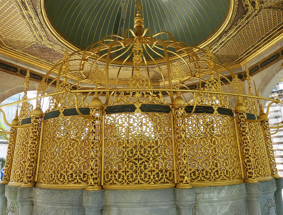 Istanbul, Hagia Sofia, Hagia Sophia, mosque, orient, islam, places of interest, fountain, grid, golden