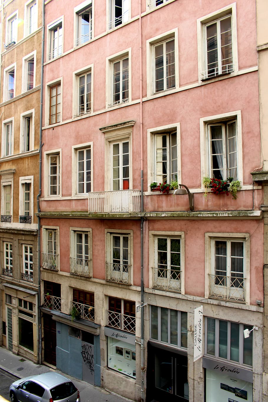 lyon, france, window, architecture, city, historically, building, facade, house, dusky pink