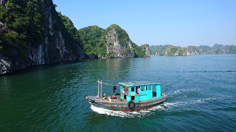 halong bay, ship, vietnam, cruise, asia, vacation, island, sea, tourism, destination