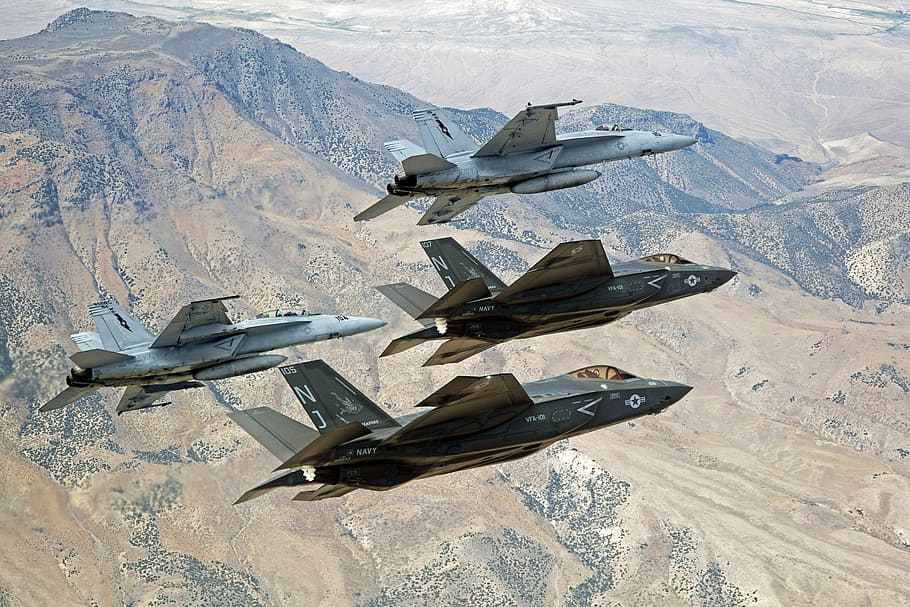 fighter jets, military jets, flight, flying, f-35, fighter, airplanes, planes, aircraft, lightning ii