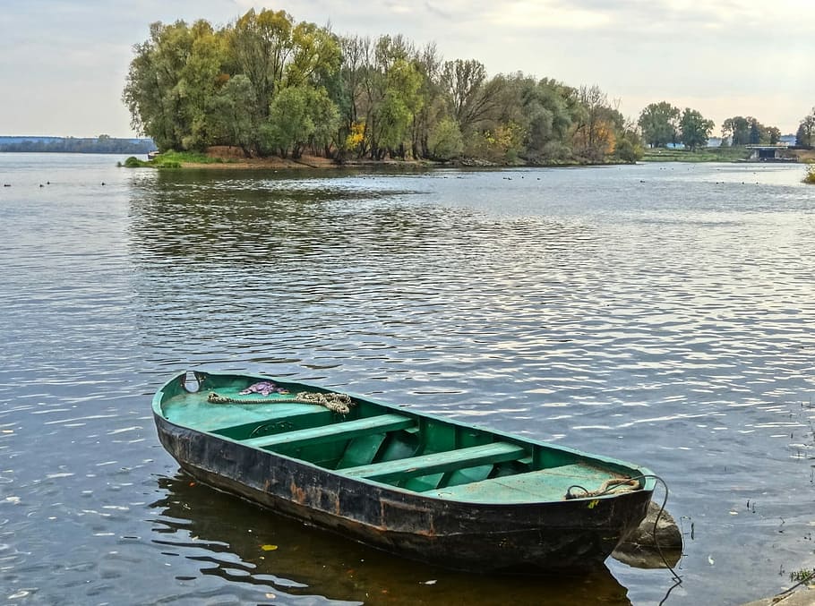 Vistula, Bydgoszcz, Boat, River, Shore, water, poland, nautical vessel, abandoned, sinking