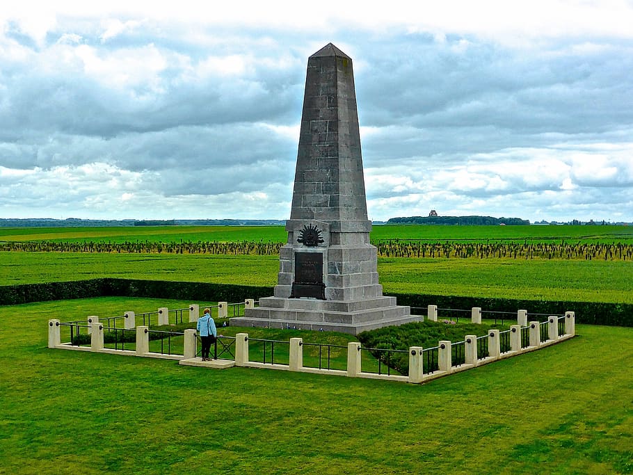 monument, remembrance, memorial, military, symbol, australian, france, sky, cloud - sky, architecture