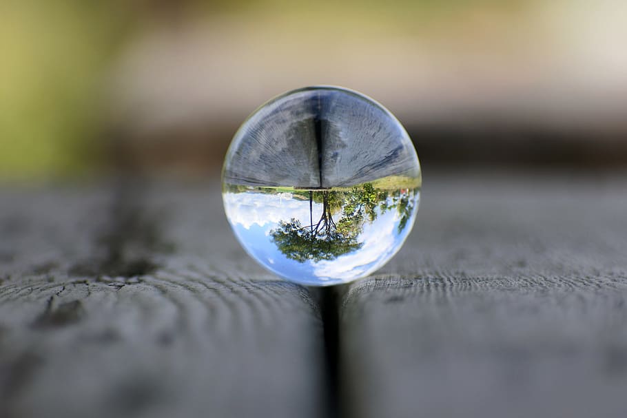 water droplet, reflecting, tree, macro shot, natural, landscape, sky, cloud, park, wood