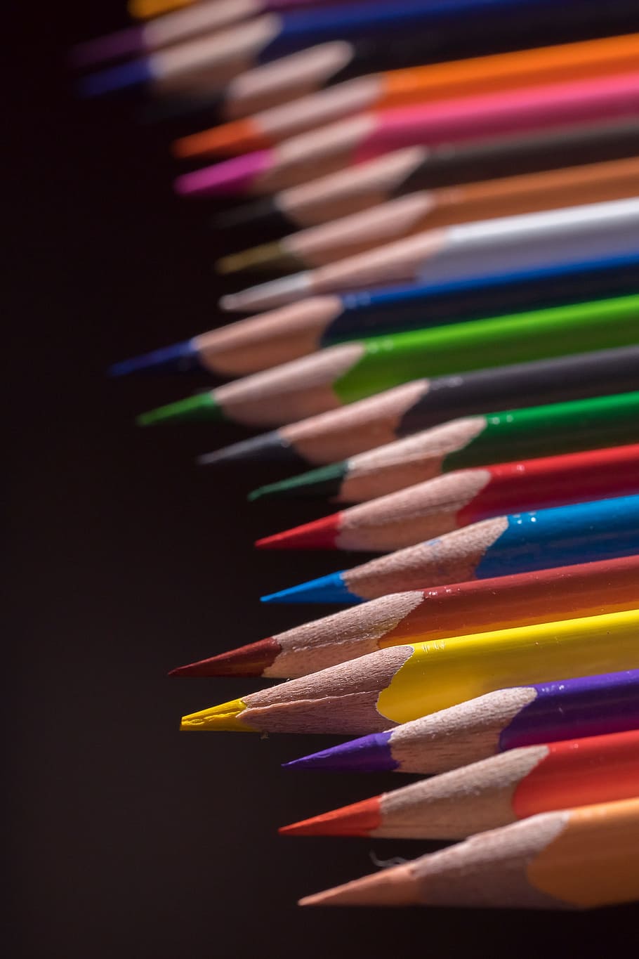lápices de colores, clavijas de madera, bolígrafos, coloridos, color, pintura, escuela, dibujar, puntiagudos, cerrar