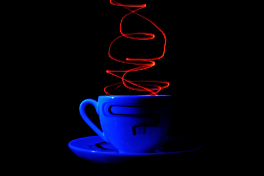 Cup, Caffeine, Energy, Coffee, Hot, art, black background, coffee cup, drink, food and drink