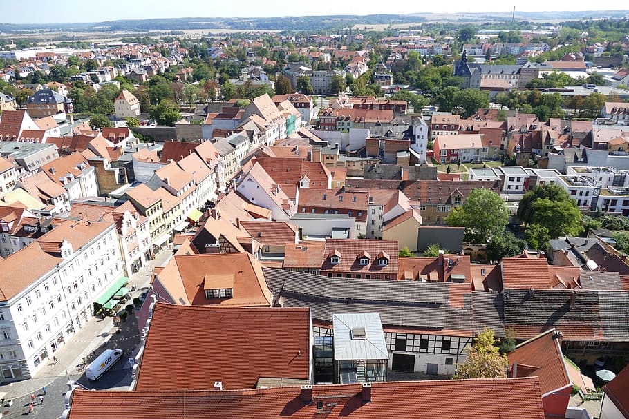naumburg, saxônia-anhalt, outlook, vista, centro histórico, historicamente, mercado, espaço, arquitetura, exterior do edifício