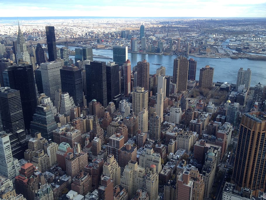kota new york, gedung kerajaan, gedung pencakar langit, nyc, ny, usa, Pemandangan kota, pencakar langit, kota, eksterior gedung kantor