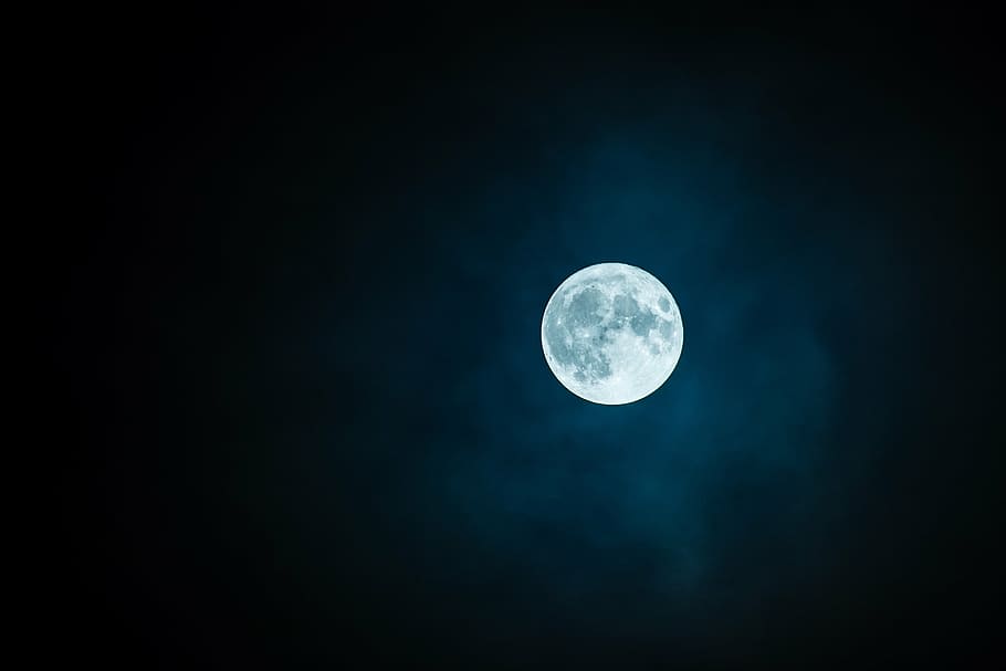 luna llena, la plenitud de, cielo, misterio, naturaleza, lunar, luz de la luna, paisaje, vista, espacio