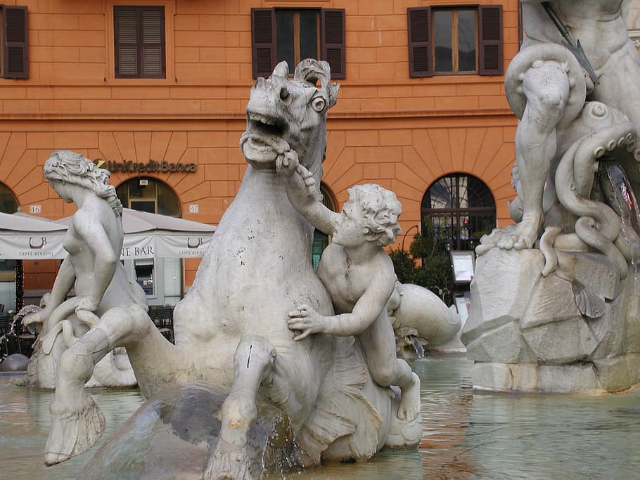 Roma, Italia, fuente, histórico, antiguo, arquitectura, estructura construida, exterior del edificio, escultura, agua