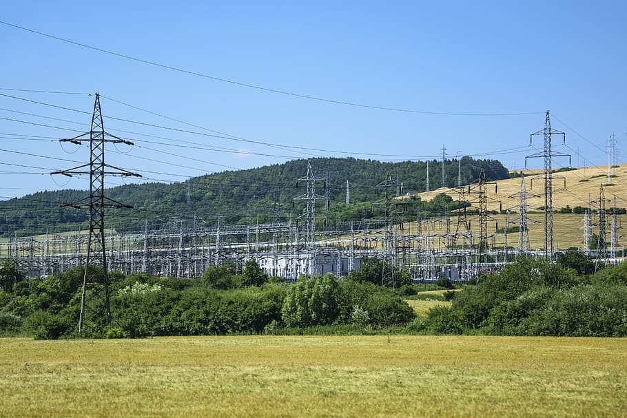 power station, master power, transformatorownia, power transmission, high voltage, power poles, distribution of energy, the energy industry, environmental protection, renewables