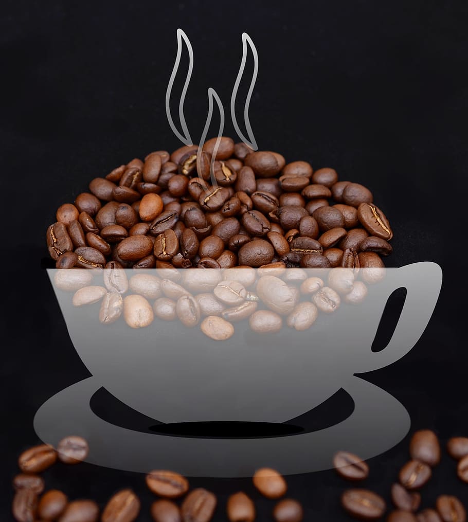 Coffee Beans, Coffee, Cup, Aroma, coffee, cup, roasted, caffeine, stimulant, coffee pictures, brown