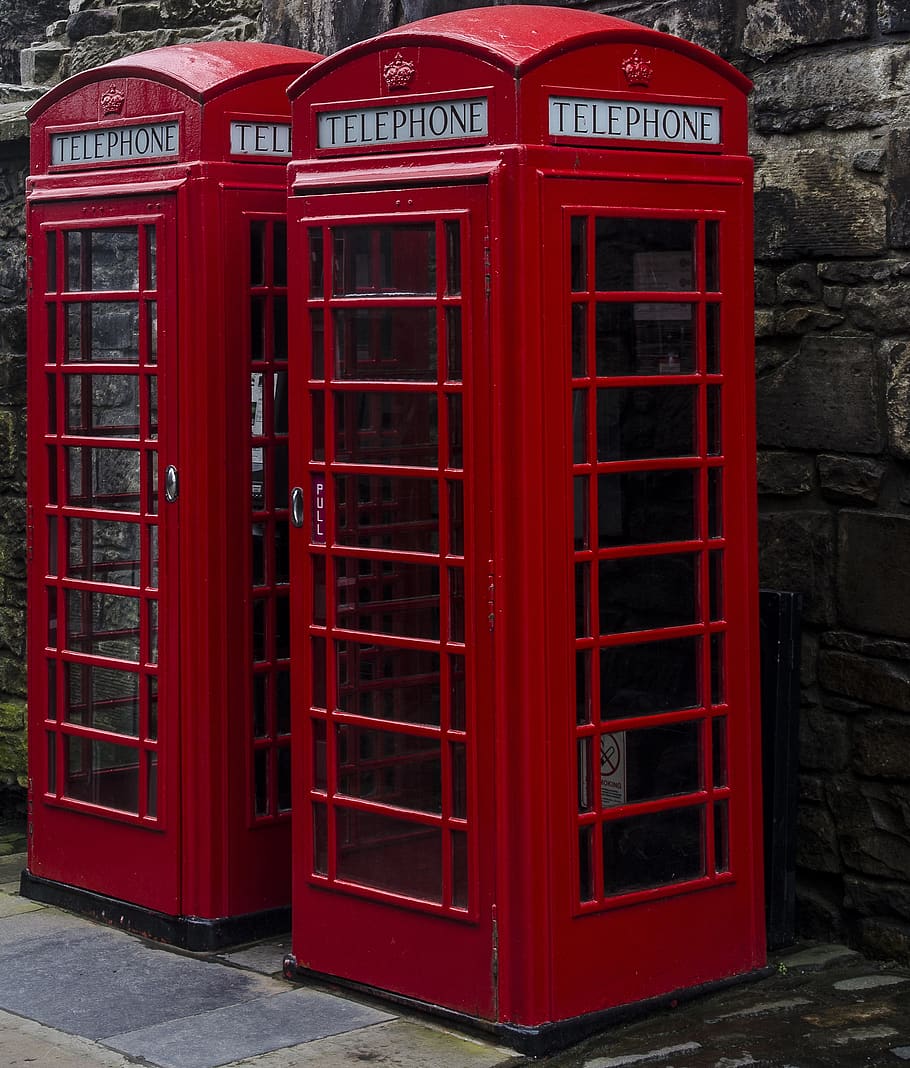 phone booth, red, scotland, telephone, telephone booth, communication, technology, connection, pay phone, telecommunications equipment