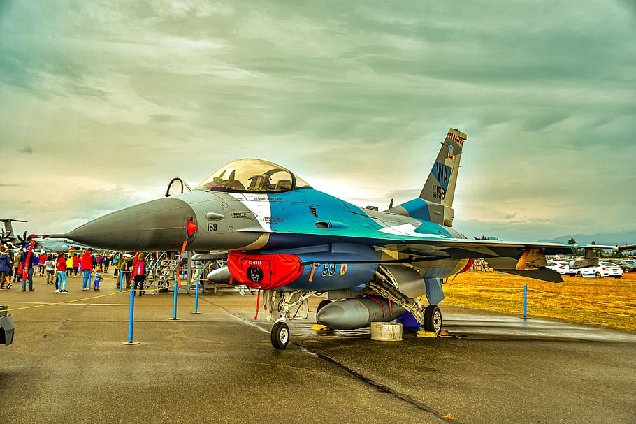 f16, parked plane, jetplane, fighter plane, jet, airshow, aircraft, combat, airforce, fighter