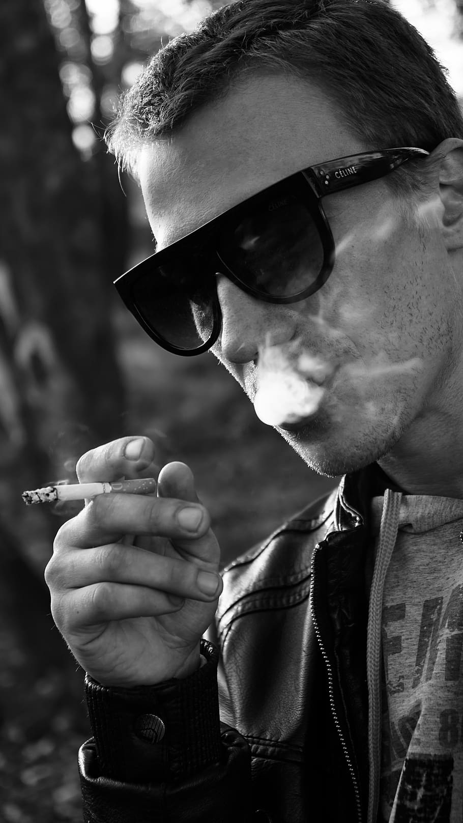 fumar, cigarro, hábito, homem, cigarros, tabaco, nicotina, fumante, óculos, uma pessoa