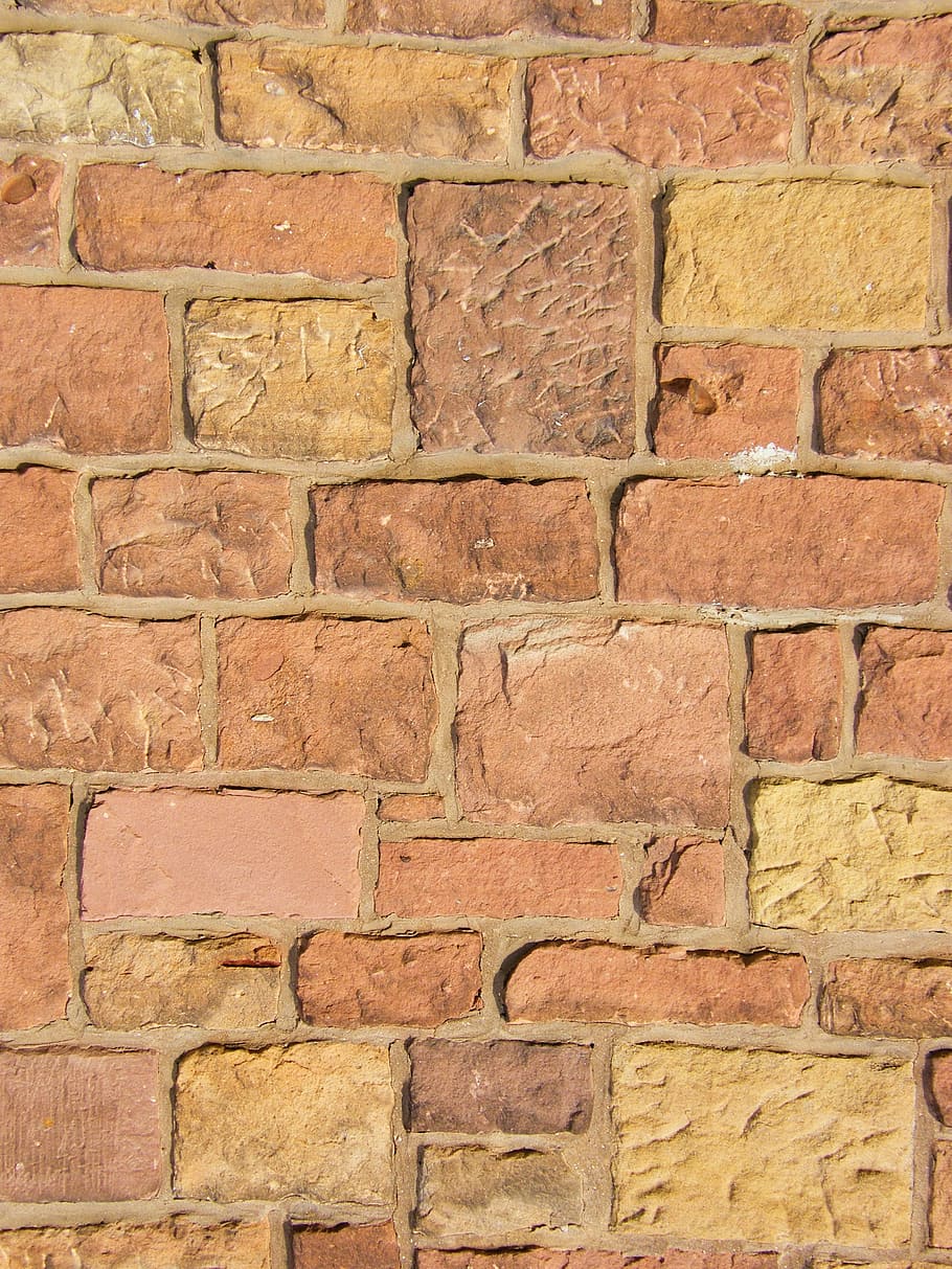 brown brick wall, brick wall, brick, sand stone, wall, natural stone, texture, structure, background, wallpaper