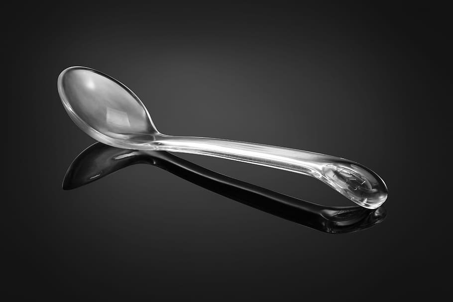 Spoon, Plastic, Products, studio shot, close-up, black background, food, day, eating utensil, kitchen utensil