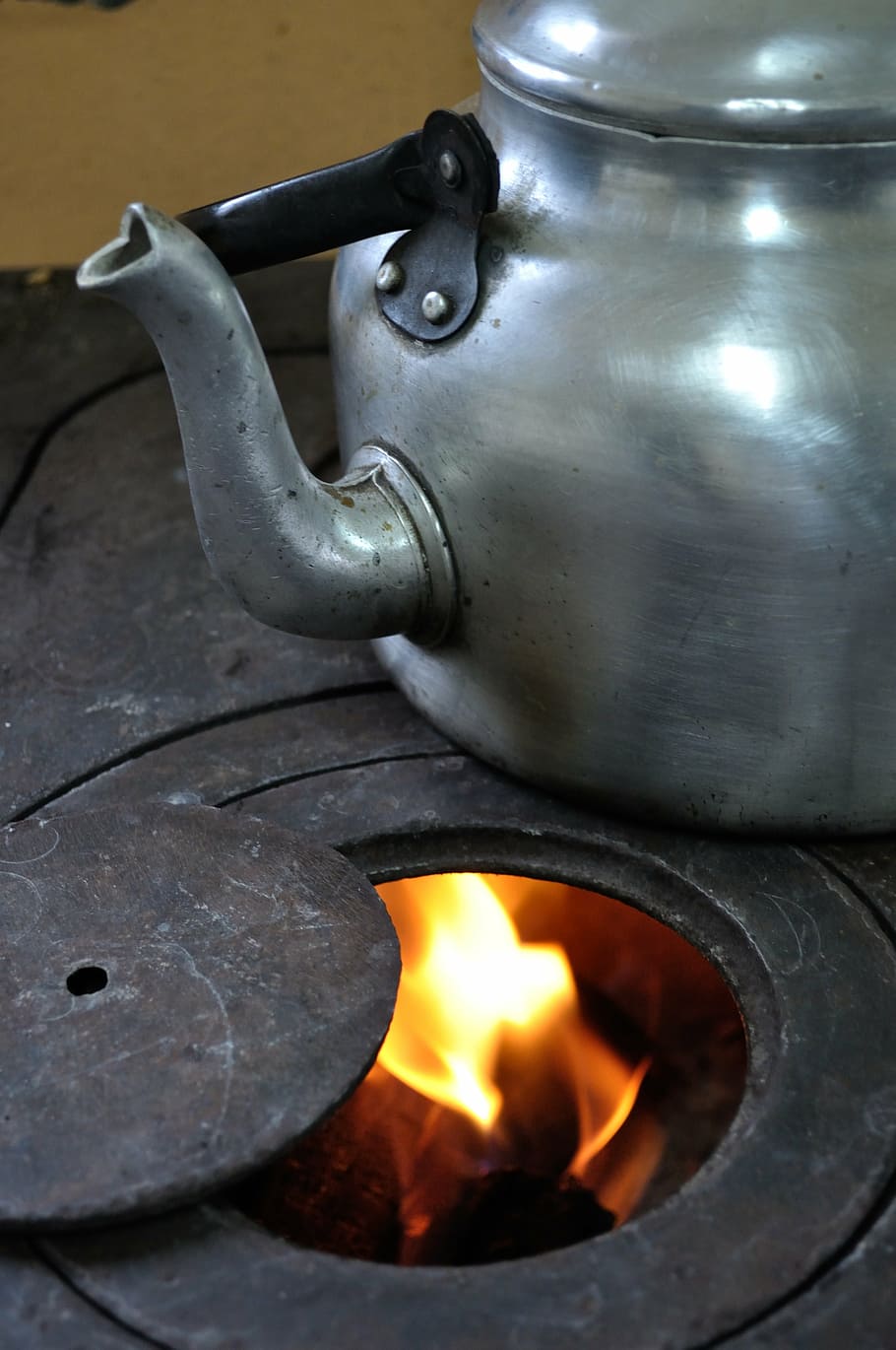 tea, kitchen, fire, burning, heat - temperature, flame, metal, close-up, fire - natural phenomenon, household equipment