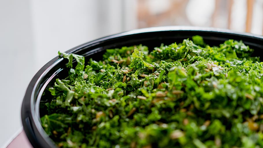 kale, salad, food, plate, diet, vegetable, greens, leaf, close up, fresh