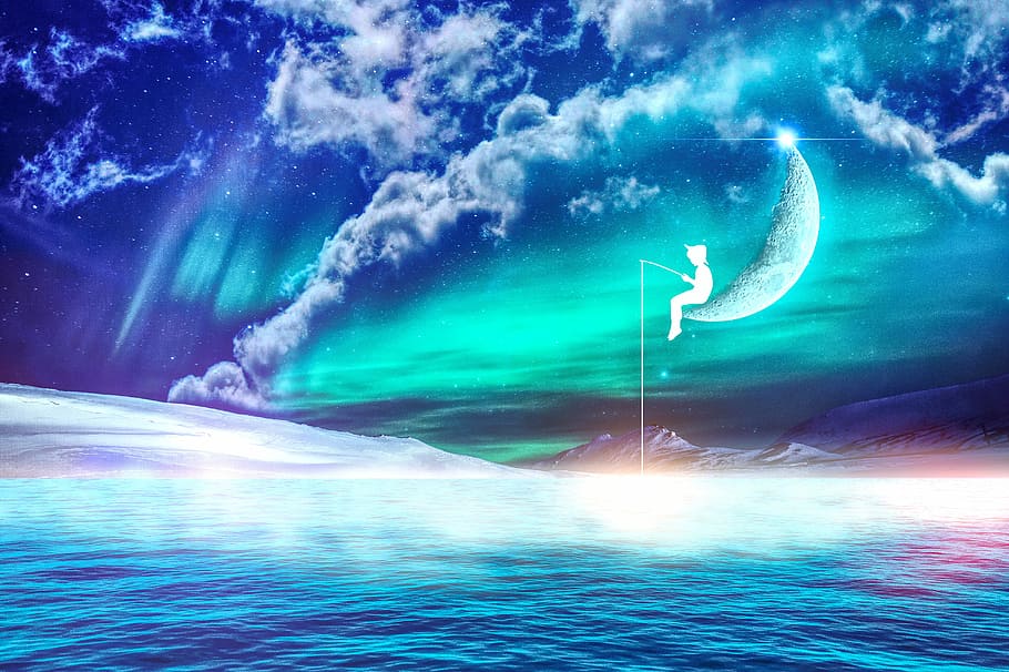dreamworks, aurora borealis illustration, fantasy, sea, nature, ocean, summer, sun, travel, wave