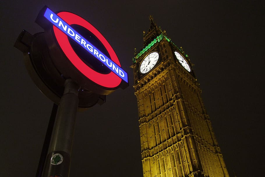 low, angle photo, big, ben, night, london, city, light, underground, metro