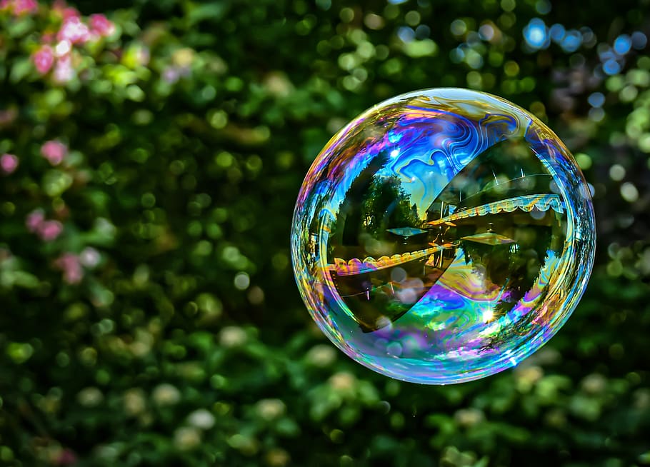 soap bubble, colorful, ball, soapy water, make soap bubbles, float, mirroring, bubble, transparent, vulnerability