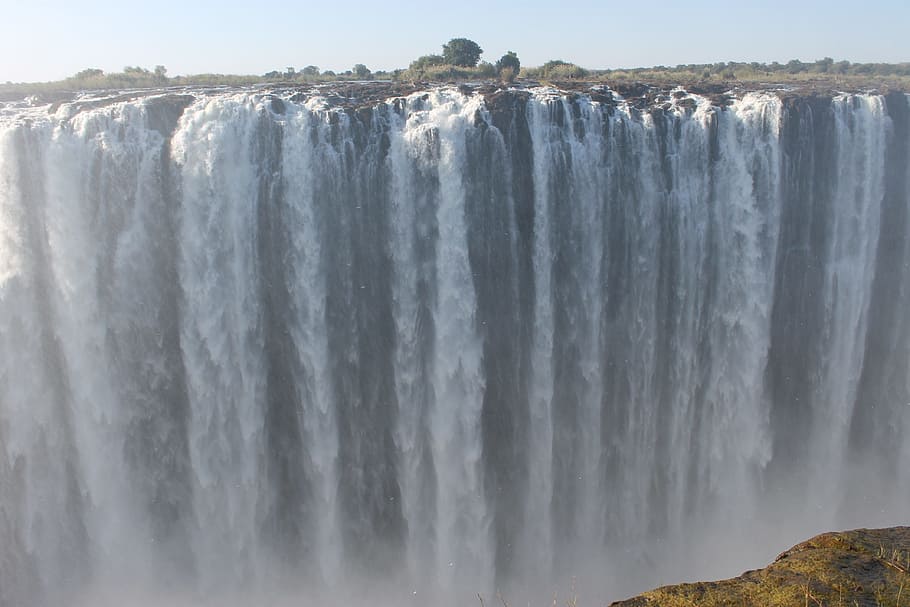 滝, ビクトリアの滝, アフリカ, ジンバブエ, 水, 動き, 長時間露光, 流れる水, 自然の美しさ, 自然の力
