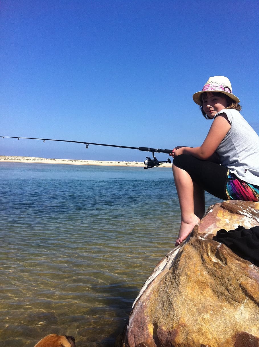 Girl, Angling, Fishing Rod, fishing, female, young, leisure, recreation, activity, outdoor