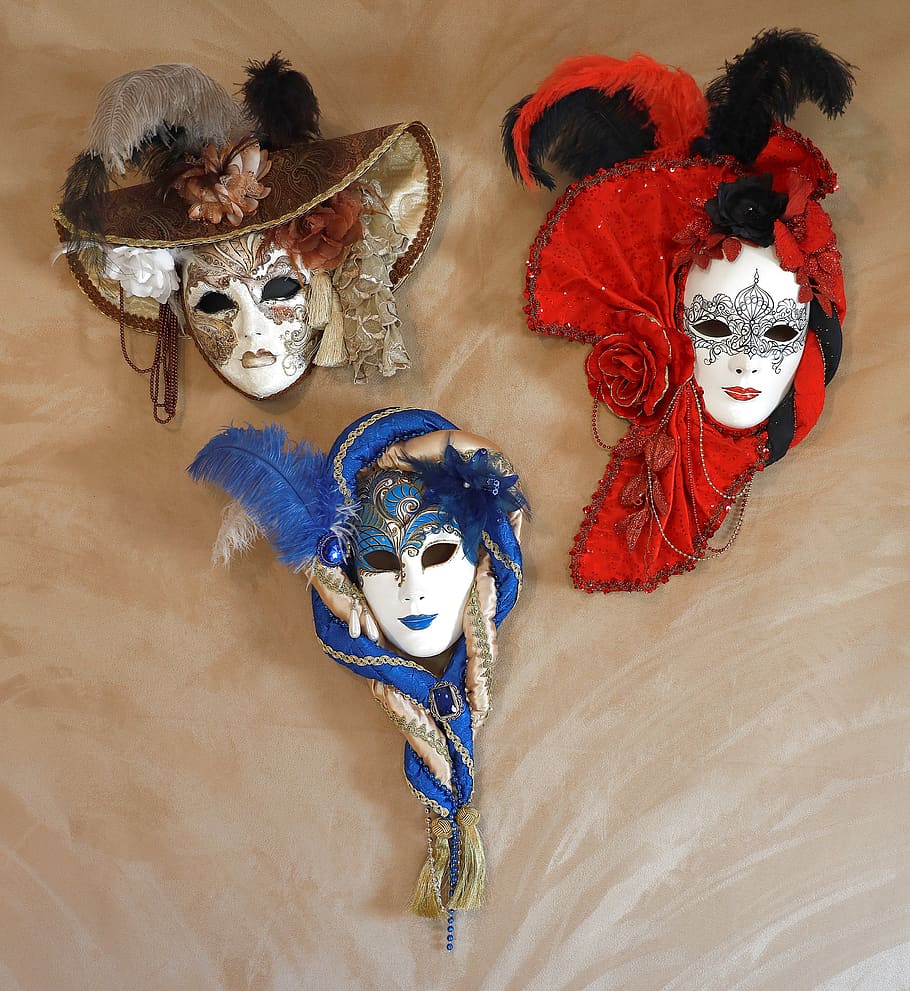 mask, venice, panel, carnival, facemask, venezia, hide, feather, carneval, masquerade