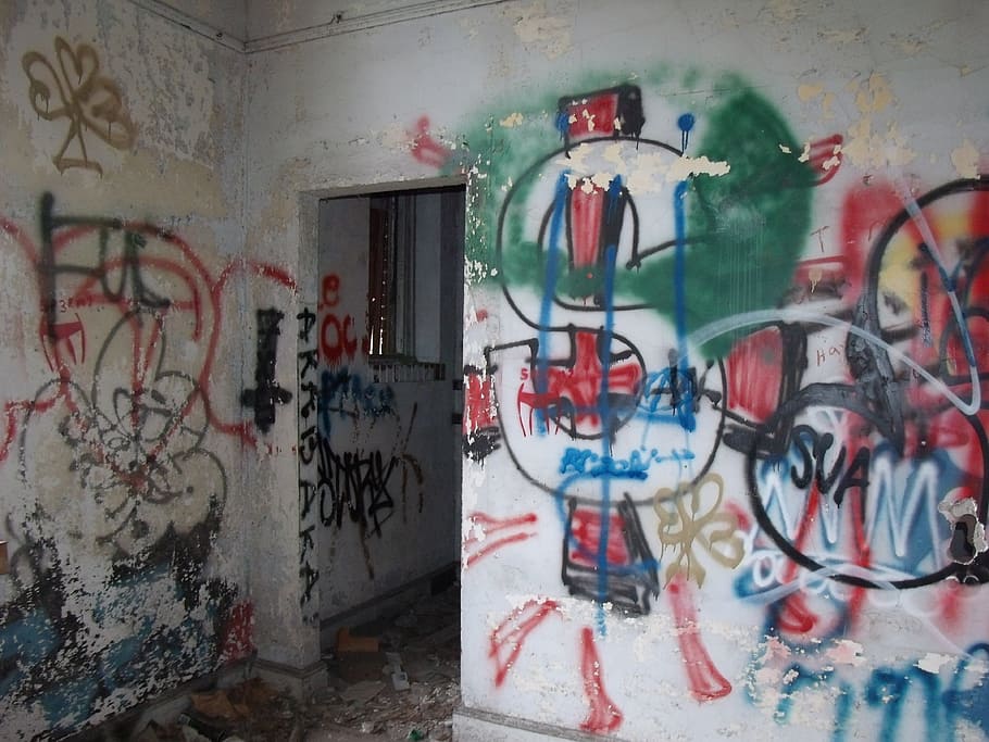 Graffiti, Vandalism, Abandoned, Building, abandoned, building, florida, house, empty, dirty, wall - Building Feature