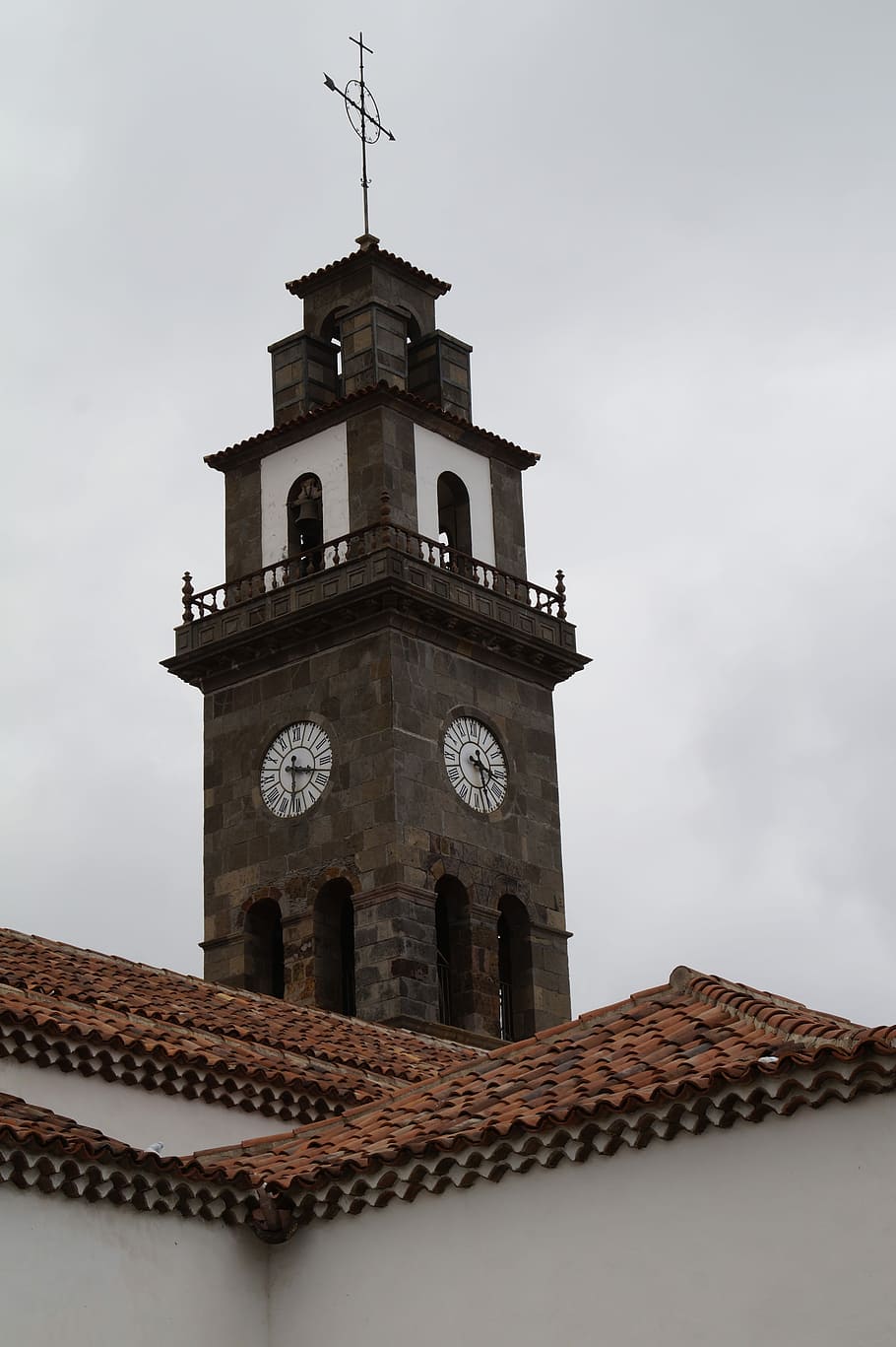 Steeple, Mediterranean, Tower, clock tower, tenerife, historically, architecture, church, sky, christianity