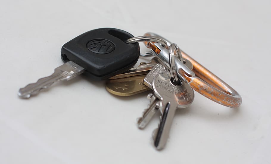 used, volkswagen vehicle, key, auto, snap hook, door key, vw, metal, safety, security
