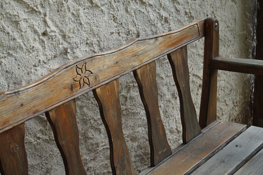 wooden bench, old, bench, weathered, wood, wood - material, architecture, built structure, day, railing
