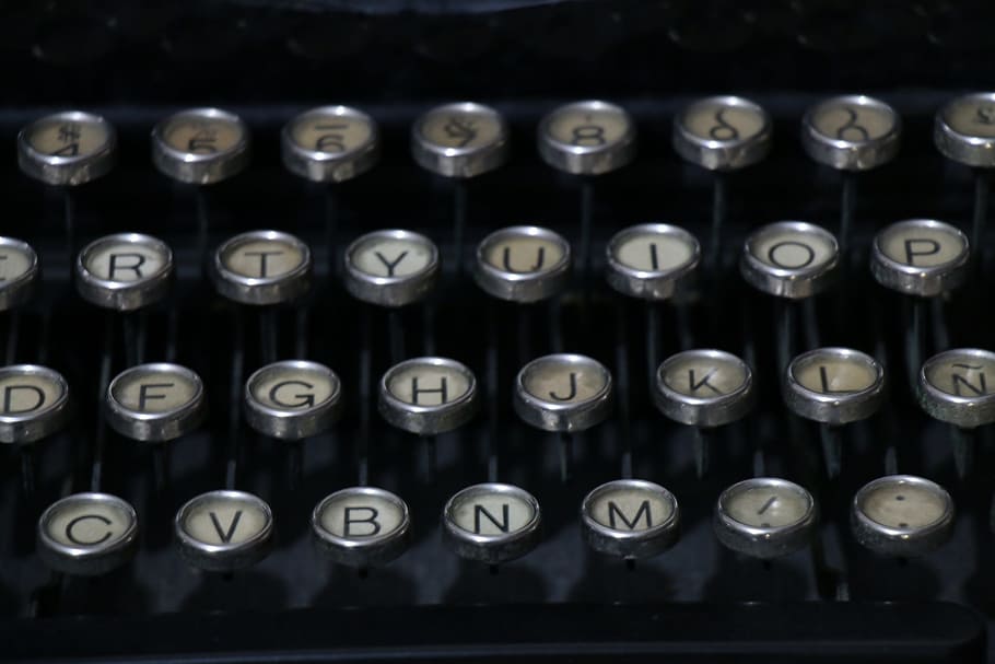 Letras, máquina de escribir, texto, escribir, literatura, redacción, palabras, frases, antiguo, anticuado