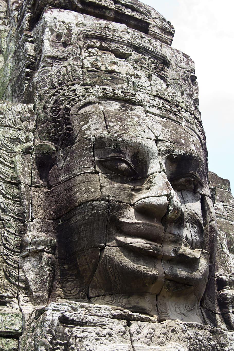 cambodia, angkor wat, statue, head, face, religion, religious, asia, angkor, wat