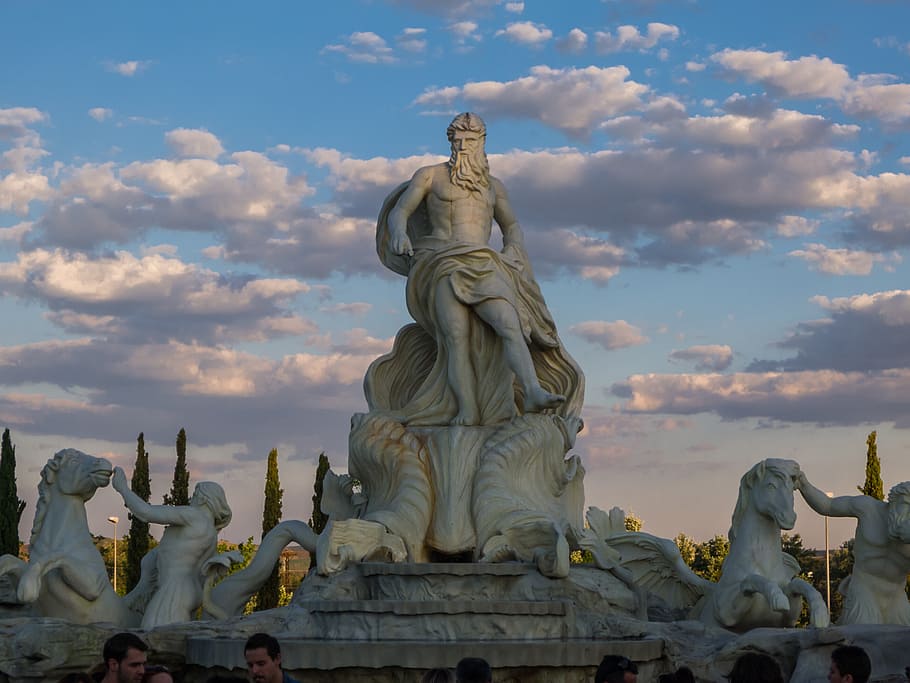 fontana, trevi, trevi fountain, rome, park, europe, madrid, clouds, sky, sunset