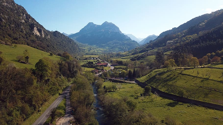 asturias, montañas, verde, camino, mountain, cielo, sky, new, nature, montaña